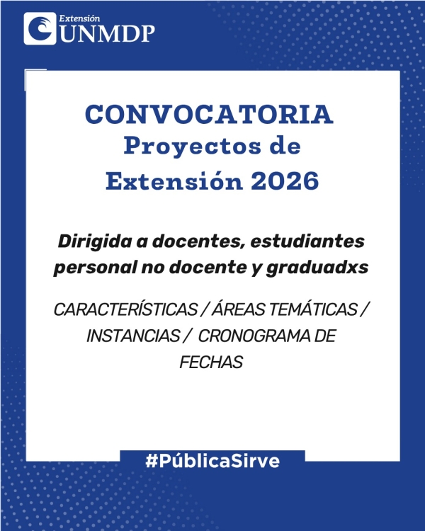CONVOCATORIA a Proyectos de Extensión 2026