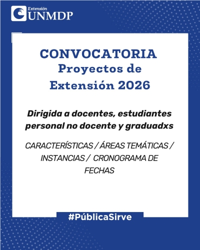 CONVOCATORIA a Proyectos de Extensión 2026