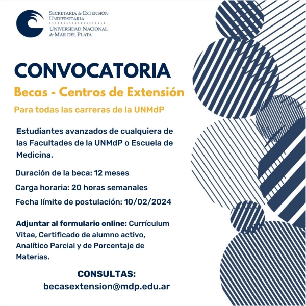 Convocatoria: Becas Centros de Extensión