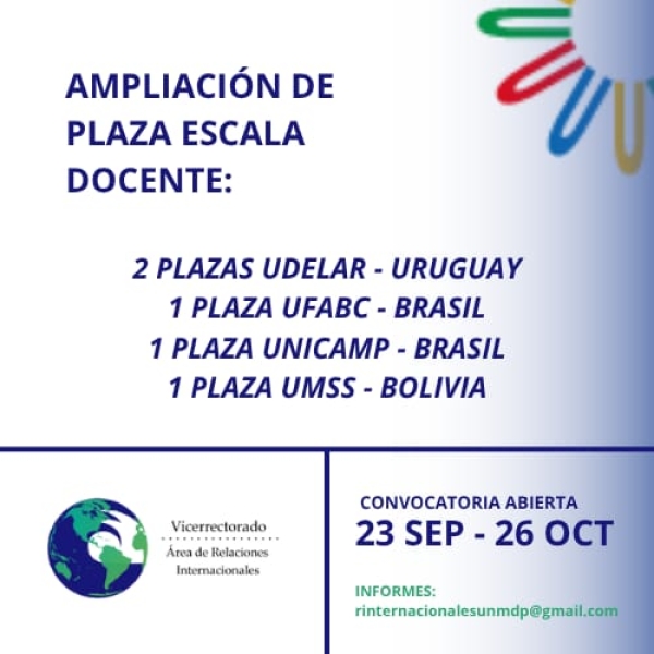 AMPLIACION DE PLAZA PROGRAMA ESCALA DOCENTE