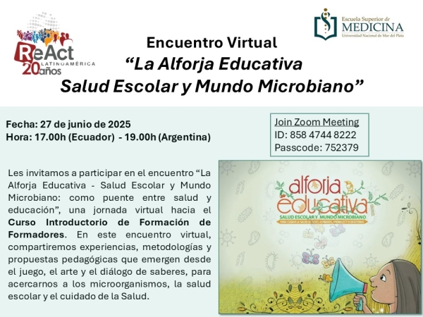 Encuentro Virtual “La Alforja Educativa Salud Escolar y Mundo Microbiano
