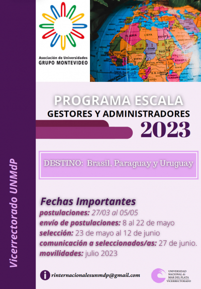 Convocatoria: Gestores y Administradores Programa Escala