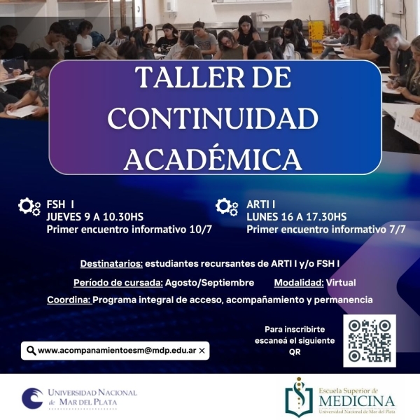 Taller de Continuidad Académica para estudiantes que hayan desaprobado ARTI I y/o FSH I