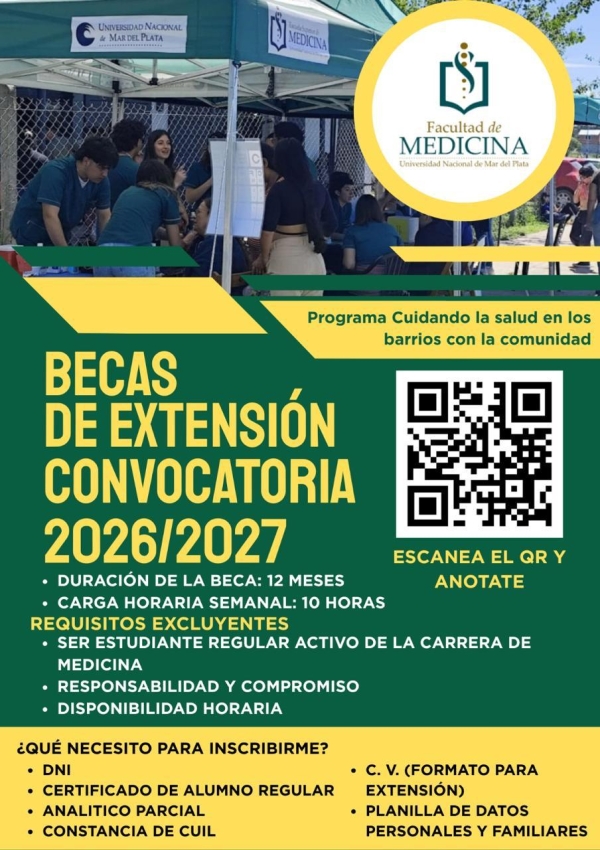 Convocatoria Abierta: Becas de Extensión Universitaria 2026